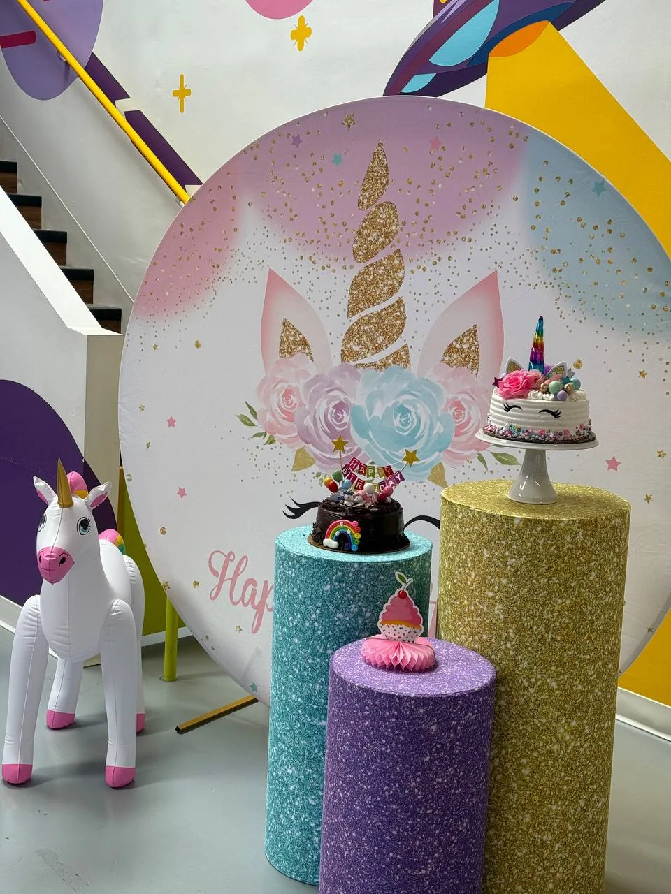 Unicorn birthday decor in Santa Monica