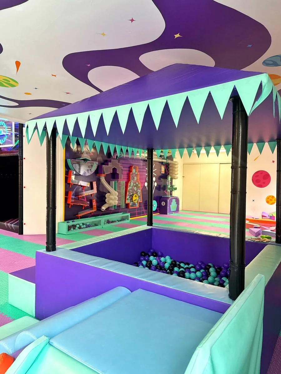 Smaller play area with a canopy and ball pit in Santa Monica